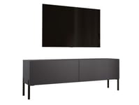 Meuble TV  Anthracite Avec Pieds En Noir, 140 X 52 X 32 Cm