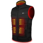 Gohero Gilet chauffant léger pour homme Gilet chauffant noir rechargeable par batterie de grande capacité, XX-Large