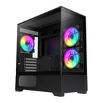 GameMax Vista Mini Black mATX ARGB Gaming Case with 3x Dual-Ring Infinity Fans