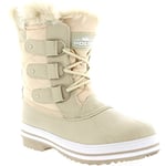 Polar Femmes Matelassé Court Canard Fourrure Doublée Boue Neige Hiver Bottes - BEI40 - AYC0014,40 EU,Beige Nylon