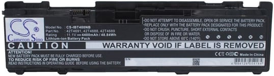 Yhteensopivuus  Lenovo ThinkPad T400s 2808, 11.1V, 4400 mAh