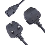 Lite-an 10 Meter Kettle Lead with 13 Amp plug UK 3 Pin Plug BS1363 for Samsung TV Power Cable, Monitor, PS4 Pro, Xbox, PC - IEC Cable C13 to IEC C14 Inlet Power cord, Black