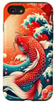 Coque pour iPhone SE (2020) / 7 / 8 Motif koi orange et bleu