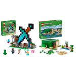 LEGO Minecraft The Sword Outpost Building Toy with Creeper, Soldier, Pig and Skeleton Figures & Minecraft The Turtle Beach House Animal-Care Toy for Kids, Girls and Boys Aged 8 Plus Years Old