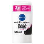 6 x NIVEA 72 Hrs Anti-Perspirant Black & White Invisible Clear Deo Stick