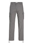 JACK & JONES Mens Cargo Combat Trouser Relaxed Fit Button Fastening Pants for Men UK, Smoked Pearl- 32W / 30L