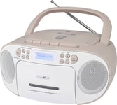 Reflexion CD Radio Boombox (DAB+ DAB, VHF), Radio, Blanc, Pink