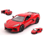 CORVETTE STINGRAY C8 2020 RED 1:24 MotorMax Auto Stradali Die Cast Modellino