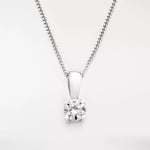 Mogul 18ct White Gold Round Brilliant Solitaire Diamond Pendant Necklace, 0.25ct