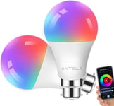 ANTELA Smart Bulb B22 Alexa Light Bulbs, 9W LED WiFi 2 Count (Pack of 1) 