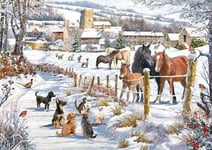 Otter House Winter Fields by Richard Macneil 1000 piece christmas jigsaw puzzle