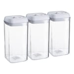 3x Flip Lock Plastic Food Storage Containers Kitchen Food Canister 1.2 Litre