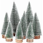 8 st 10 cm Mini Julgran Falsk Miniatyr Gran Grön Mini Julgran Små Jul Dekoration Figurer