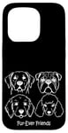 iPhone 15 Pro Dog Face Breeds Fur-Ever Friends Cute Puppy Pet Lover Case