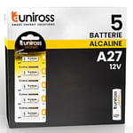 Uniross Batterie MN27 A27/27A 12 V Piles spécialisées alcalines – Blister de 5 Piles