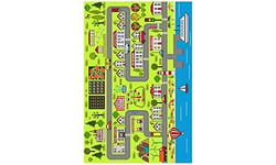 Mani Textile Tapis Circuit de Voiture City Vert 100x160cm