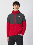 The North Face Glacier Full-Zip Fleece Hoodie, Red Grey