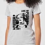 T-Shirt Femme Harley Quinn Love Puddin - Suicide Squad (DC Comics) - Gris - XS