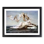 The Birth Of Venus Vol.1 By Alexandre Cabanel Classic Painting Framed Wall Art Print, Ready to Hang Picture for Living Room Bedroom Home Office Décor, Black A3 (46 x 34 cm)