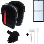 Shoulder bag / holster + earphones for Samsung Galaxy A40 Belt Pouch Case