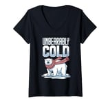 Womens Winter Animal Humor Polar Bear Arctic Cold Weather Comedy V-Neck T-Shirt