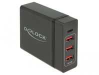 Delock USB Charger 1 x USB Type-C PD + 3 x USB Type-A 60 W - strømadapter - 60 watt