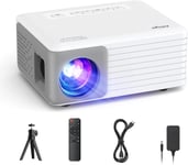 Mini Projecteur avec Trepied, Videoprojecteur 1080P Full HD Supportée, O1 Retroprojecteur 200 Pouces Home Cinema, Zoom 50%, Projecteur Video Compatible avec iOS Android HDMI USB PS5 Firestick