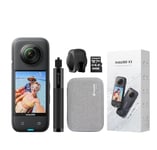 Insta360 X3 360 Degree Action Camera PROFESSIONAL Kit inc: Invisible Selfie Stick + Insta360 X Series Carry Case + Lens Cap + 64GB