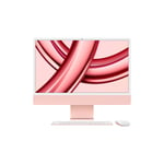 iMac 24-tommer Apple M3 med 8‑kjerners CPU, 10‑kjerners GPU / 8 GB / 256 GB SSD / Magic Mouse og Magic Trackpad / Magic Keyboard med Touch ID / Rosa