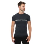 Emporio Armani Mens Silky Crewneck T-Shirt in Navy Cotton - Size Small