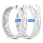 USB C to USB C Charger Cable [2Pack] 2M Type C Cable Fast Charging for iPhone 16/15 /Pro Max/pro/Plus, iPad, MacBook, 60W Original USB C to C Cable Fast Charge Nylon Braided Type c to Type c Cable