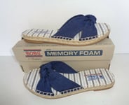 Skechers Ladies Womens Navy Memory Foam Flats Sandals Shoes Uk Sizes 4-8