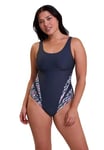 Sans Complexe Women's Bondi Beach One Piece Swimsuit, Grey & Graphic, 36/10-38/12