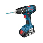 Bosch Professional GSB 18-2-LI Cordless Combi Drill with Two 18 V 1.5 Ah Lithium-Ion Batteries