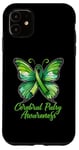 Coque pour iPhone 11 Green Butterfly CP, sensibilisation à la paralysie cérébrale