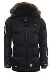 Geographical Norway Danone Men - Doudoune Chaude Matelassée Homme - Veste Manteau Chaud Doublure Hiver Hommes - Blouson Coupe Vent Manches Longues - Rembourrage Qualité Tissu (Noir S)