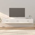 The Living Store - Meubles tv muraux 3 pcs blanc brillant 100x34,5x40 cm Blanc