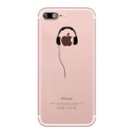 Coque Silicone IPHONE X Max Casque Fun APPLE Ecouteurs Pomme Musique Transparente Protection Gel Souple - Neuf