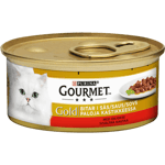 Chunks Gravy Beef - Cans 12 x 85 g - Kissat - Kissanruoka - Märkäruoka - Purina Gourmet Gold