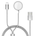 imodomio Fast Charging for Apple Watch Charger 2 in 1 Nylon Braided USB Charging Cable for iPhone and iWatch Charger