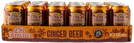 Old Jamaica Ginger Beer Soft Drinks 330 ml Pack of 24 Made with Authentic and Natural Root Ginger Original and Best Refreshing and Crisp Tasty Classic