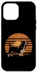 Coque pour iPhone 15 Pro Max Design Rétro Vintage Chien Basset Bleu De Gascogne