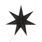 Christmas 60cm Black Velvet Star Plug In Lit Tree Topper Or Wall Light