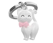 METALMORPHOSE - Porte-clés Chat Blanc Mignon - Porte Clés Chaton - Cadeau Pour Femme