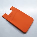 QLLQ Autocollant double couche en silicone pour téléphone portable, double couche, pour contrôle d'accès aux cartes de crédit, convient pour tous les téléphones portables, orange