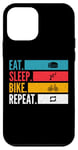 Coque pour iPhone 12 mini Eat Sleep Bike Répéteur de vélo pour cycliste