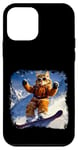 Coque pour iPhone 12 mini Snowboard pour chat