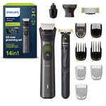 Philips Series 9000 14-in-1 Trimmer + OneBlade, Precise Trim, Sharp Edges, Convenient Shave, Premium Toiletry Bag, Extra OneBlade Blade (Model MG9550/15)