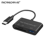 Micro adaptateur USB de Type C,lecteur de carte mémoire TF,CF,SD,Flash Compact USB-C,pour IPad Pro,Huawei,Macbook - Type 3 IN 1