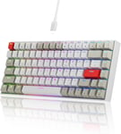 GM840 Clavier Gaming sans Fil Mini,Clavier Mécanique 60% Blanc et Gris USB/Bluetooth/2.4Ghz,Clavier Gamer Mecanique RGB Rétroéclairé échangeable à Chaud pour PC/Mac/Win(Brun)